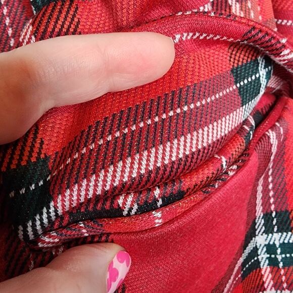 4X Red Plaid Plussize Blazer Stretch Tartan Boyfriend Fit Longline Oversized but - Picture 3 of 8